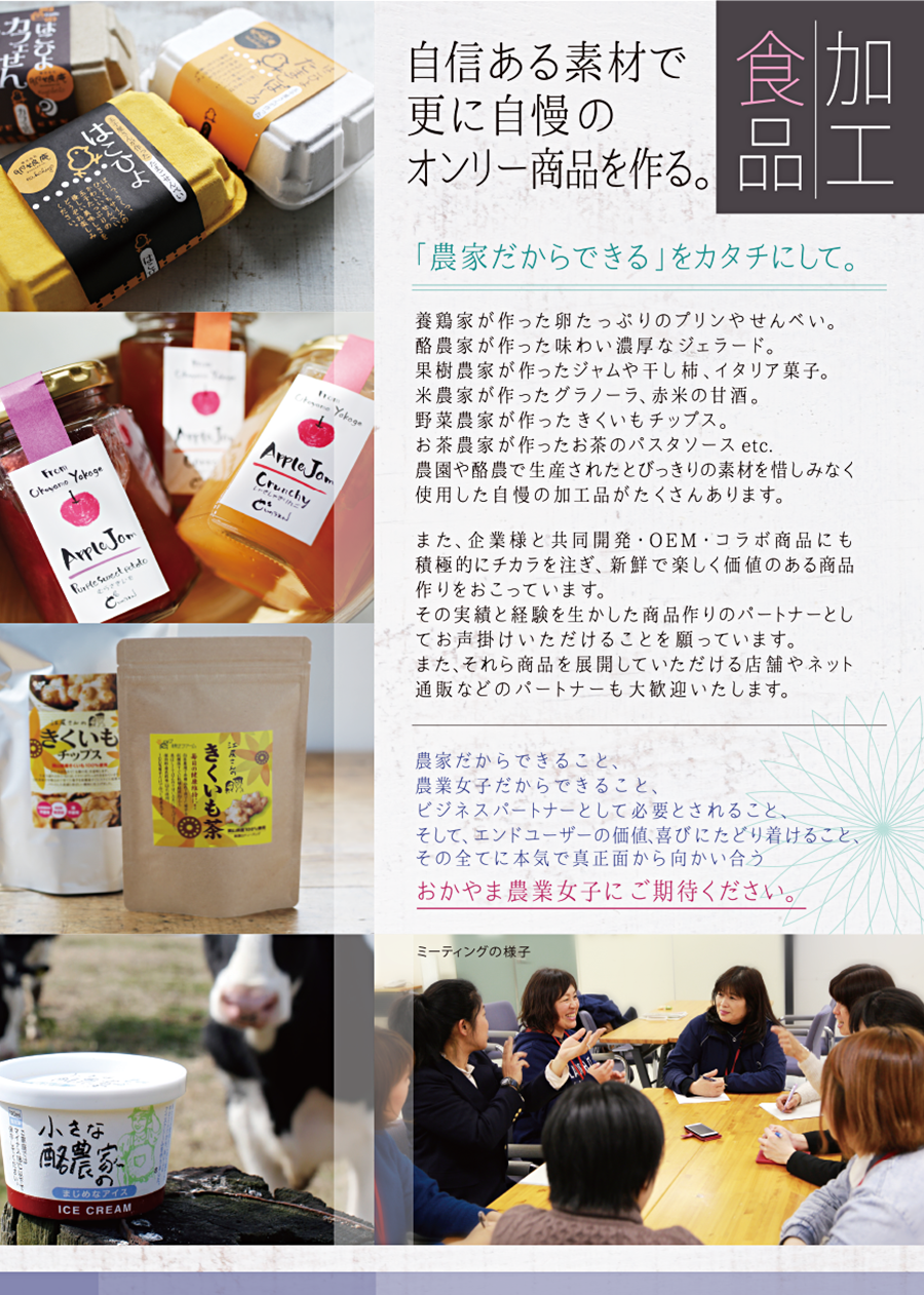 おかやま農業女子の加工品について